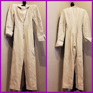 Vintage cream leather jumpsuit